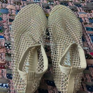 Cape Robbin Tan Rhinestone Mesh Sandals